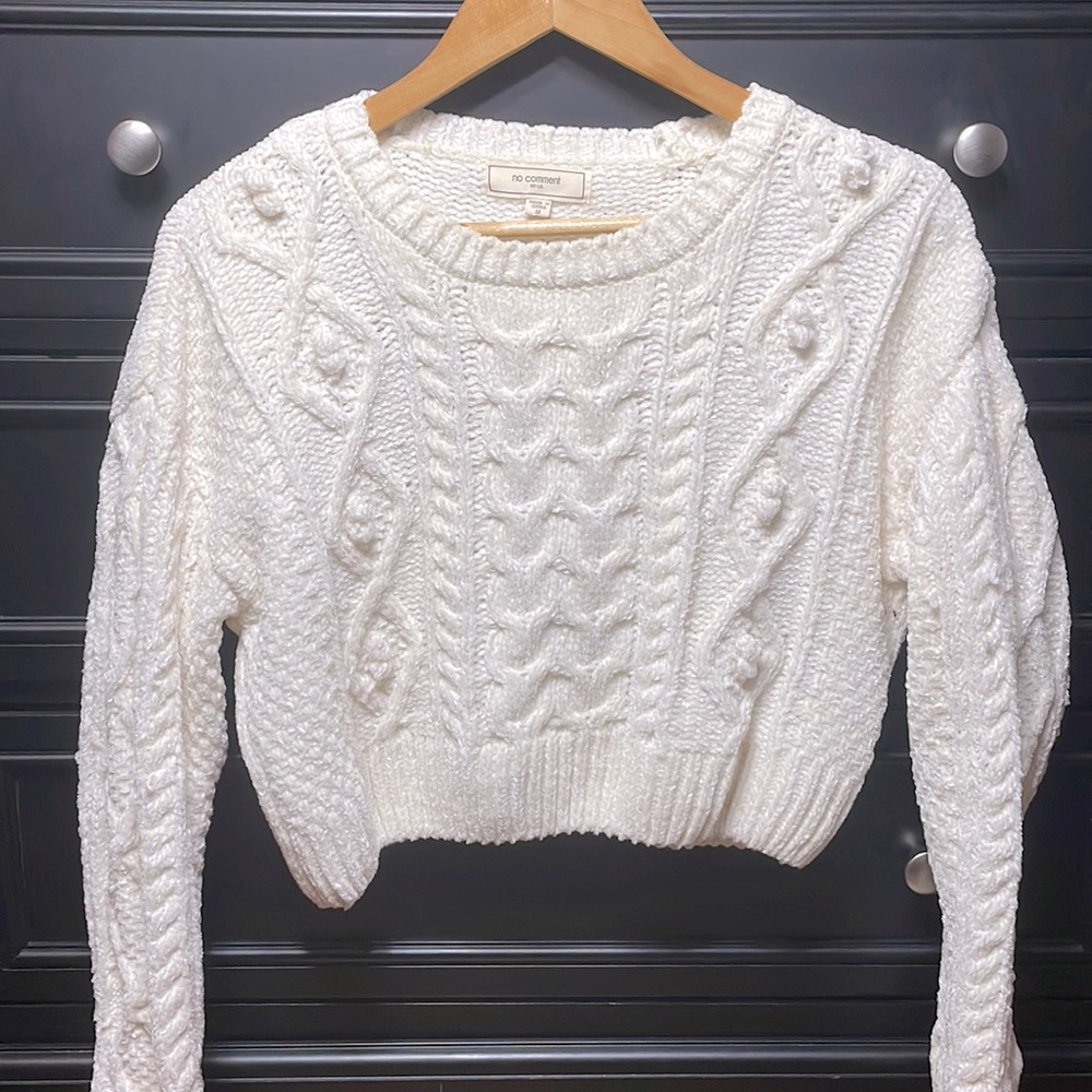no comment White Plush Sweater